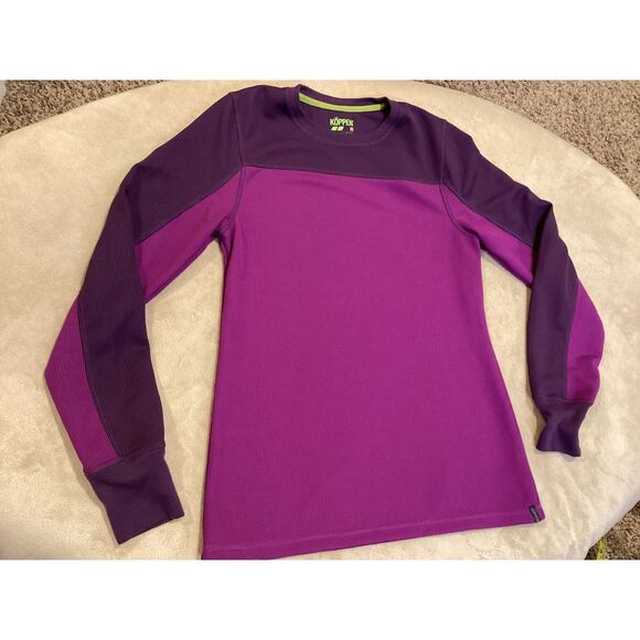 Koppen Waffle Knit Hiking Base‎ Layer Long Sleeve Top, Two-tone purple, Medium - Picture 4 of 7